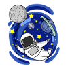 Astronaute Moon Balloon