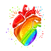 Farverigt ægte hjerte LGBTQ GAY Lesbisk Pride Måned