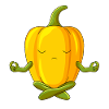 Fun Yoga Légumes Méditant Poivrons