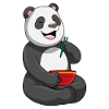 Panda mit Schüssel Ramen