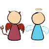 angel devil man wings protect
