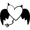 cœur diable symbole d’amour ailes