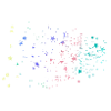 party crew,white font, neon, party,stars