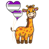 Giraffe Heart Balloon Greysexual Pride