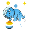 Triceratops Astronaut Aroace Pride