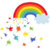 Regenbogen- und Farbflecken