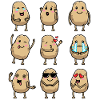 Kawaii Potato Emoticon Potatoes