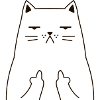 Cat Cat Middle Finger