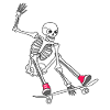 Funny Skeleton Skateboarding