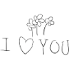 Jag älskar dig symbol Alla hjärtans dag blommor