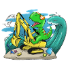 Dino at the beach
