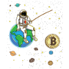 Astronaut Fishes Bitcoin Moon Cryptocurrency