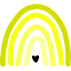Yellow rainbow with heart