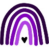 Purple rainbow with heart