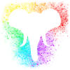 Rainbow splash elephant head