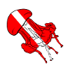 Jellyfish on diver's flag