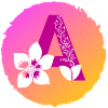 Letter A floral pattern