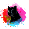 panther,gepard,leopard,schwarz,bunt,graffiti