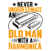 Alter Mann mit Mundharmonika