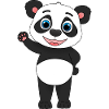 "Hi everyone!" Süß winkender Comic Panda