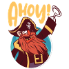 Pirate Captain Ahoy Cartoon Motif