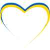 Ukraine heart, blue yellow