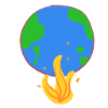 earth burns climate protection fire