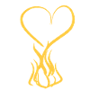 heart fire symbol love warm