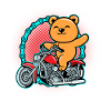 Bear Riding Motorcycle