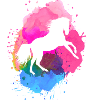 pferd,aquarell,bunt,malerei,pferde,pink