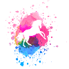 pferd,aquarell,bunt,malerei,pferde,pink