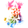 tauben,taube,vögel,vogelschwarm,bunt,graffiti,