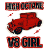 High Octane V8 Girl Retro Car