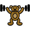 Ours avec poids - Haltérophile Bodybuilder
