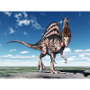 Dinosaur Spinosaurus i et landskab