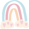 Rainbow with hearts