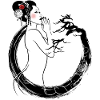 Bonsai circle with geisha