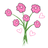 pink bouquet plant flower hearts
