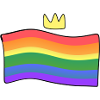 lgbt flag rainbow crown love
