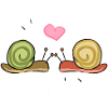 cœur d’escargots Saint-Valentin chers couples