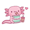 Mignon Axolotl Snacking On Cookies