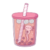 Süßes Axolotl in Bubble Tea