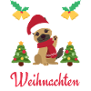 Noël Doux Berger Allemand Kawaii