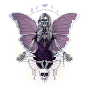 Gothic-Skelett mit Schmetterlingsflügeln