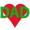 Dad with a red heart