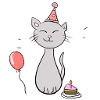 Birthday Party Cat Celebration Cake