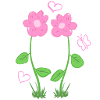 fleurs roses coeur couple saint-valentin