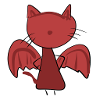 evil cat cartoon devil red