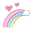 rainbow hearts cloud cartoon symbol