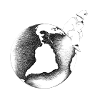 Contemplative silhouette on graphic globe